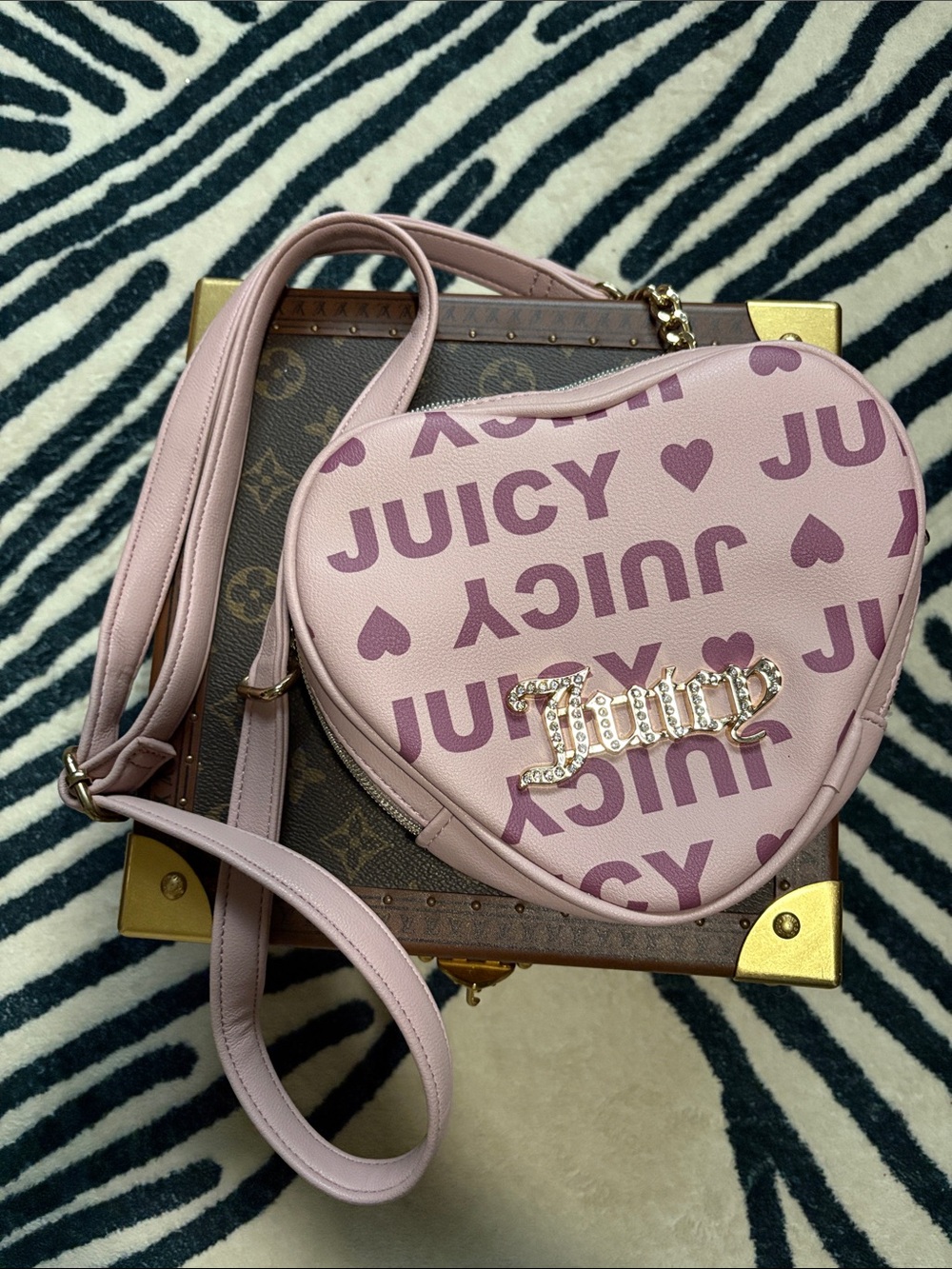 Juicy Couture Pink Heart-Shaped Crossbody Bag